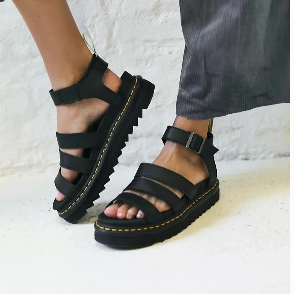 Dr. Martens Black Strappy Footwear - Picture 15 of 16